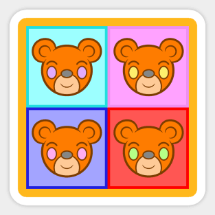 Bears In Squares Sticker